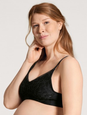 Calida 100% Nature Mum Nursing Bra Without Underwire, Cradle To Cradle Certified® Underkläder Dam Svarta | GHWN64025