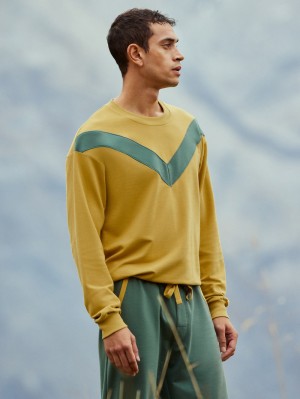 Calida 100% Nature Refresh Sweatshirt, Cradle To Cradle Certified® Loungewear Herr Gula | OAUX70629