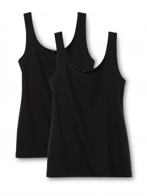Calida Benefit Women Tank Top, 2-pack Underkläder Dam Schwarz | HYFP87510