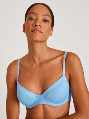 Calida Cate T-shirt Bra Underkläder Dam Blå | KGRV10628
