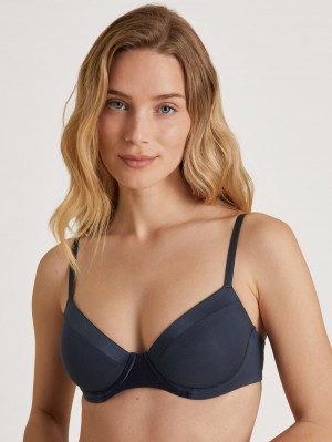 Calida Cate T-shirt Bra Underkläder Dam Mörkblå | HZIQ38541