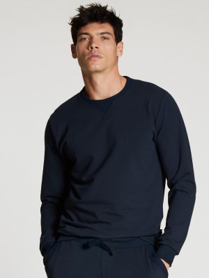 Calida Circular Lounge Sweatshirt, Cradle To Cradle Certified® Loungewear Herr Mörk | OWNM72819