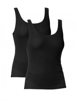 Calida Classic Tank Top, Two-pack Underkläder Dam Svarta | VHQF95824