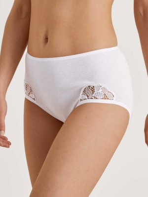 Calida Cotton Desire Midi Brief Underkläder Dam Weiss | BZGX26935