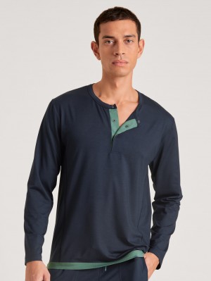 Calida Dsw Balancing Shirt Long-sleeve Deepsleepwear Herr Mörk | NPHI37264