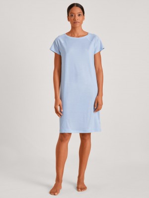 Calida Dsw Cooling Sleepshirt Deepsleepwear Dam Blå | FZSN94085