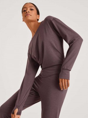 Calida Dsw Warming Shirt Long-sleeve Deepsleepwear Dam Soft Taupe | PZBG24958