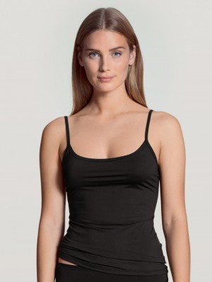 Calida Eco Sense Spaghetti Top Underkläder Dam Schwarz | OLCG50798