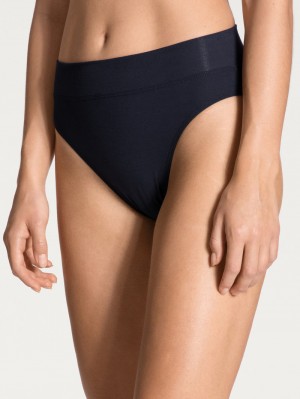 Calida Elastic Brief, High Waist Yoga Dam Mörkblå | PMRF16053