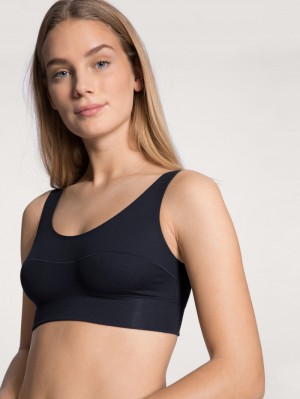 Calida Elastic Bustier Yoga Dam Mörkblå | DQJS42906