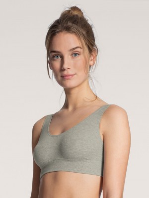 Calida Elastic Bustier Yoga Dam Stein Meliert | PTEZ81954