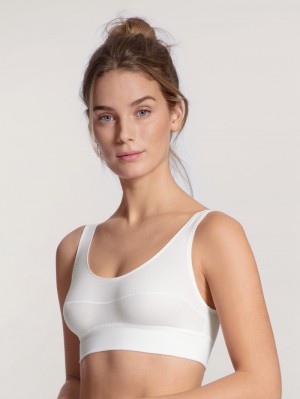 Calida Elastic Bustier Yoga Dam Weiss | RQET42967