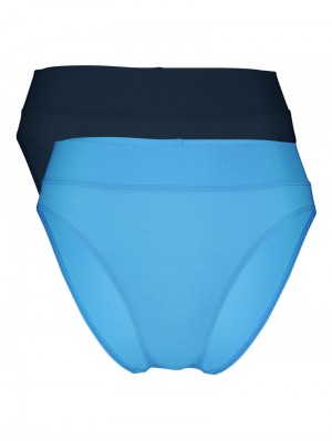 Calida Elastic Duopack Brief Soft Waistband, High Waist Underkläder Dam Blå | OEDS32148