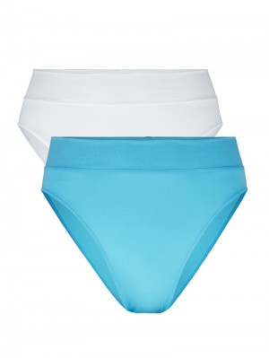 Calida Elastic Duopack Brief Soft Waistband, High Waist Underkläder Dam Blå | LUTY41705