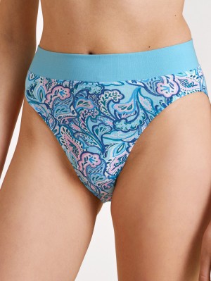 Calida Elastic Trend Brief, High Waist Yoga Dam Blå | PNKI53140