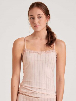 Calida Etude Toujours Spaghetti Top Underkläder Dam Pearl Blush | LBCU68241