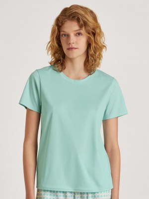 Calida Favourites Balance Shirt Short Sleeve Summer Oufits Dam Blå | HEOL37542