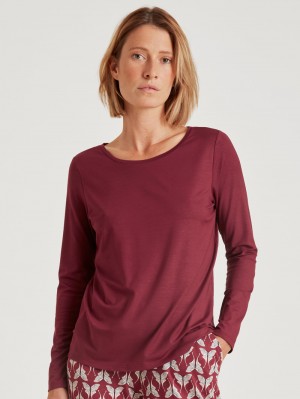 Calida Favourites Butterfly Shirt Long Sleeve Loungewear Dam Röda | ATON49708