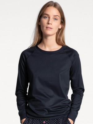 Calida Favourites Dreams Shirt Long Sleeve Loungewear Dam Mörkblå | XBCV45983