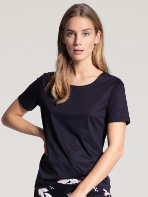Calida Favourites Dreams Shirt Short Sleeve Loungewear Dam Mörkblå | VTWZ38614