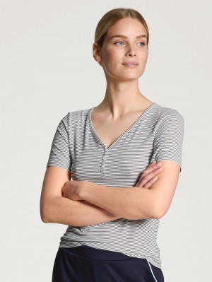 Calida Favourites Dreams Shirt Short Sleeve Loungewear Dam Mörkblå | WIEY12304
