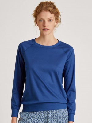 Calida Favourites Energy Shirt Long Sleeve Loungewear Dam Blå | AGUY61349