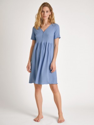 Calida Favourites Harmony Sleepshirt, Length 95cm Summer Oufits Dam Blå | WURC23796
