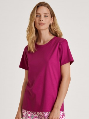 Calida Favourites Healing Shirt Short Sleeve Summer Oufits Dam Blommiga | WIBZ60783