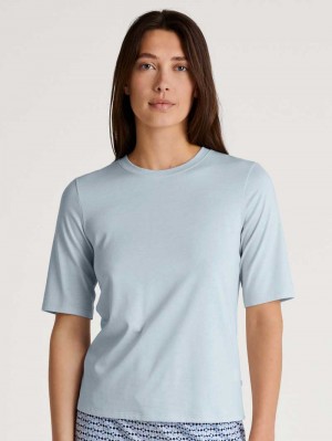 Calida Favourites Joy Shirt Short Sleeve Loungewear Dam Arctic Ice | BHUL08412