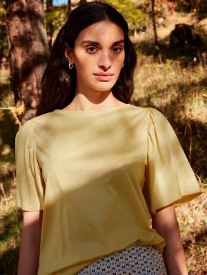 Calida Favourites Joy Shirt Short Sleeve Loungewear Dam Straw | QJEU97583