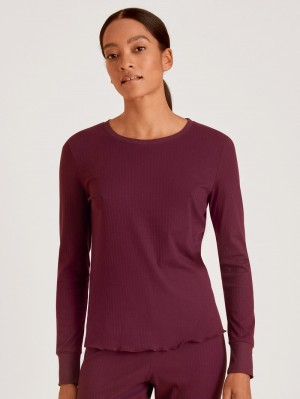 Calida Favourites Kiss Shirt Long-sleeve Loungewear Dam Röda | BNJI23501