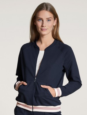 Calida Favourites Lounge Jacket Yoga Dam Mörkblå | ZKAD27843