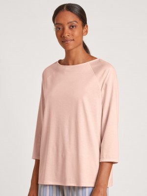 Calida Favourites Rosy Shirt 3/4 Sleeve Loungewear Dam Pearl Blush | KSHR60451