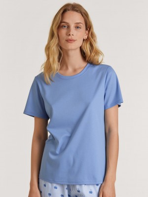 Calida Favourites Serenity Shirt Short Sleeve Summer Oufits Dam Blå | VOXY57943