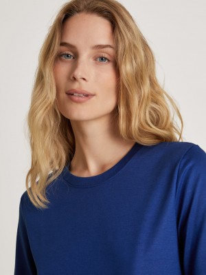 Calida Favourites Serenity Shirt Short Sleeve Summer Oufits Dam Blå | MJSV57469