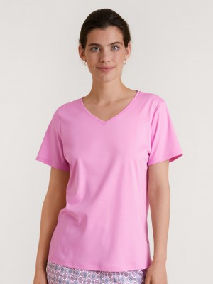 Calida Favourites Space Shirt Short Sleeve Summer Oufits Dam Rosa | KERD83156
