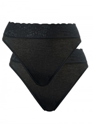 Calida Iconics Jazzpant, 2er-pack Underkläder Dam Schwarz | ILRQ78915