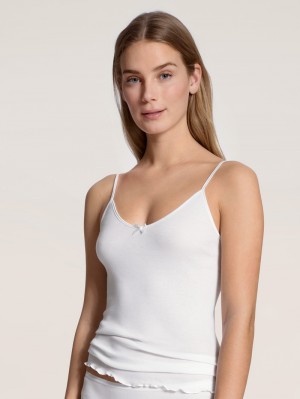 Calida Light Spaghetti Top Underkläder Dam Weiss | PAVM53246