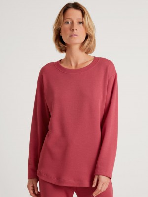 Calida Lounge Butterfly Sweater Long-sleeve Loungewear Dam Röda | LSGE97412