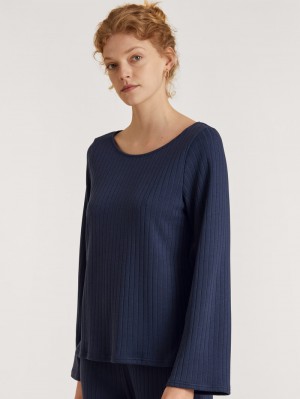 Calida Lounge Harmony Sweatshirt Loungewear Dam Mörkblå | VLCD98712