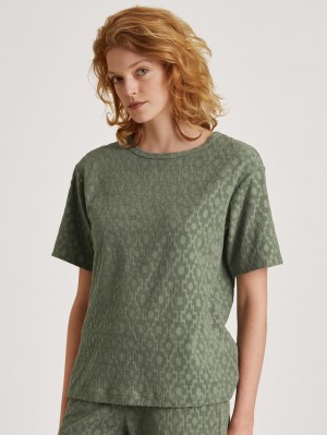 Calida Lounge Healing Shirt Short Sleeve Summer Oufits Dam Gröna | LFPZ84029