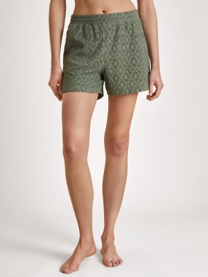 Calida Lounge Healing Shorts Summer Oufits Dam Gröna | JZMB84260