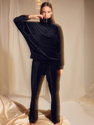Calida Lounge Seduction Sweater Long-sleeve Loungewear Dam Schwarz | PBVR12047