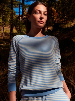 Calida Lounge Velours Pullover Loungewear Dam Endless Sky | AORS06321