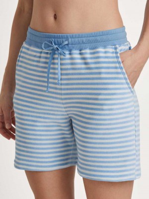Calida Lounge Velours Shorts Loungewear Dam Endless Sky | HARD30716