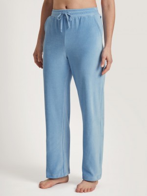 Calida Lounge Velours Velour Pants Loungewear Dam Endless Sky | OFJX34807