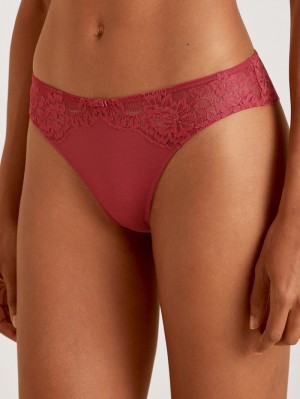 Calida Modal Sense String Underkläder Dam Röda | BAKQ04863