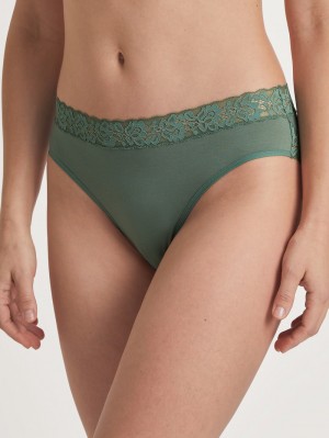 Calida Natural Comfort Lace Brief Underkläder Dam Gröna | CTHE02486