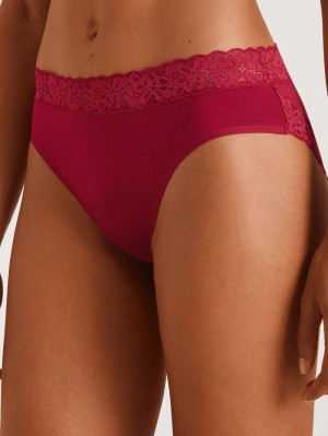 Calida Natural Comfort Lace Brief Underkläder Dam Röda | ZLPY83954