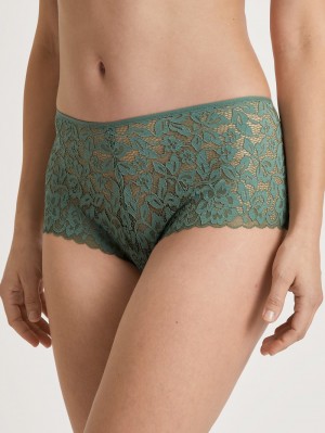Calida Natural Comfort Lace Shorty Regular Cut Underkläder Dam Gröna | UDWN47015